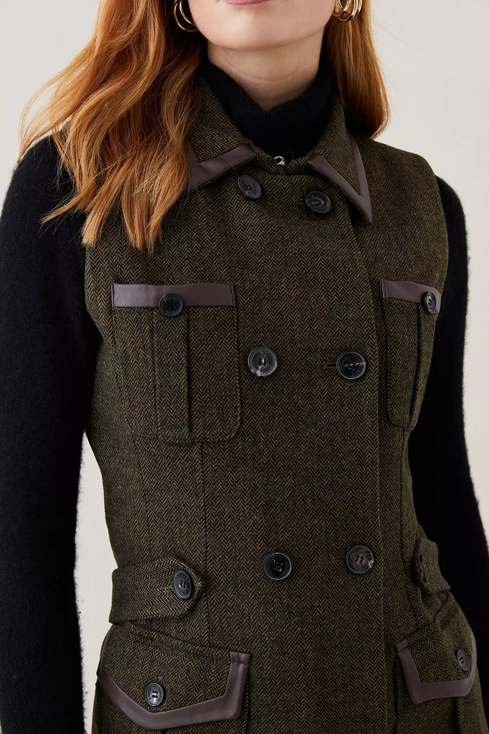 Lydia Millen Heritage Tweed Sleeveless Jacket | Karen Millen